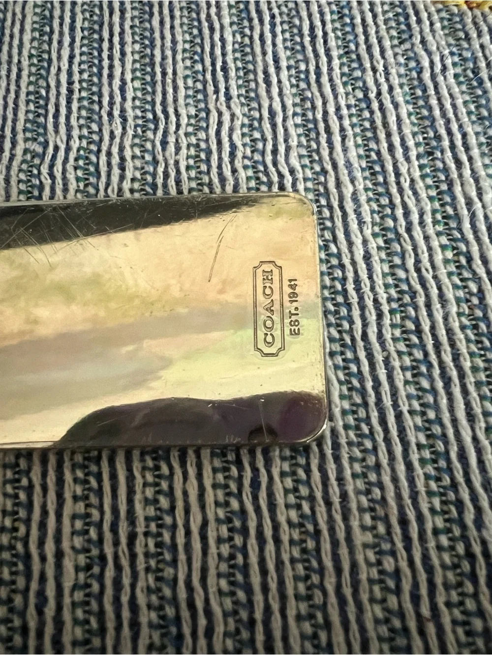 Coach Silver Metal Logo Accessory